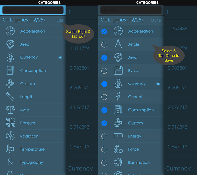 How to add other conversion categories (Currency, Mass etc.) to the Apple Watch App screenshot